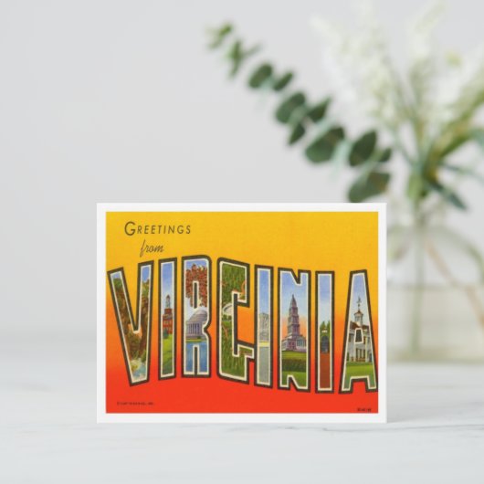 Grüße von Virginia Postkarte (Stehend Vorderseite)