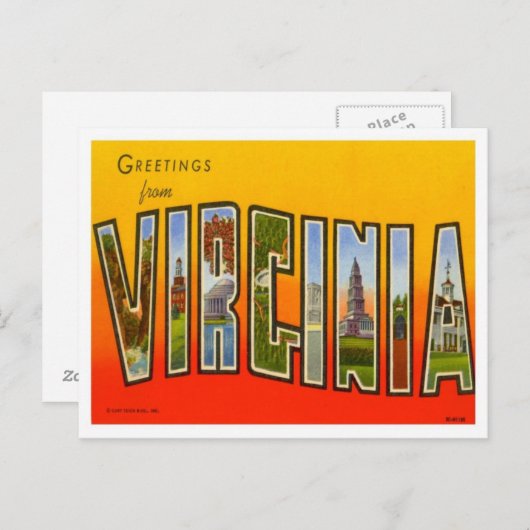 Grüße von Virginia Postkarte (Vorne/Hinten)
