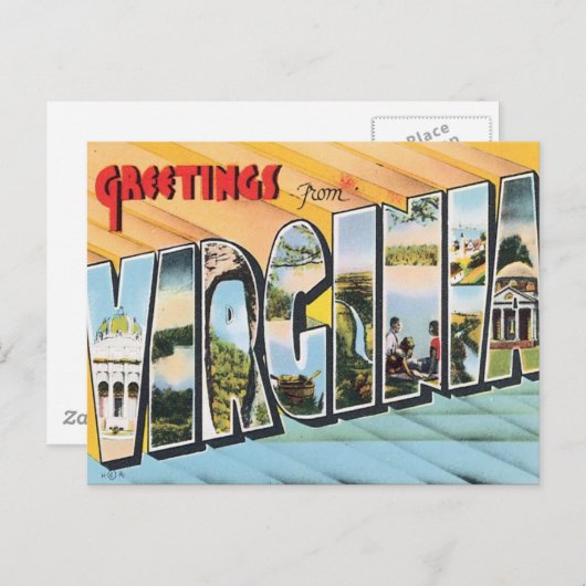 Grüße von Virginia VA USA Postkarte (Vorne/Hinten)