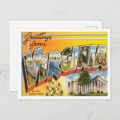 Grüße von Virginia Vintage Travel Postkarte (Vorne/Hinten)