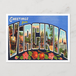 Grüße von Virginia Vintage Travel Postkarte