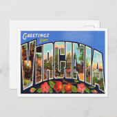 Grüße von Virginia Vintage Travel Postkarte (Vorne/Hinten)