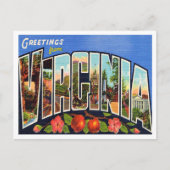 Grüße von Virginia Vintage Travel Postkarte (Vorderseite)