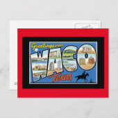 Grüße von Waco Texas Postkarte (Vorne/Hinten)