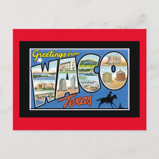 Grüße von Waco Texas Postkarte (Vorderseite)