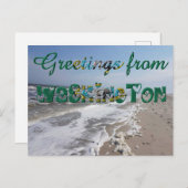 Grüße von Washington State Flag Hearts USA Postkarte (Vorne/Hinten)