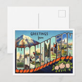 Grüße von Washington Vintage Travel Postkarte (Vorne/Hinten)