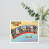 Grüße von Waterville, Maine Vintage Travel Postkarte (Stehend Vorderseite)