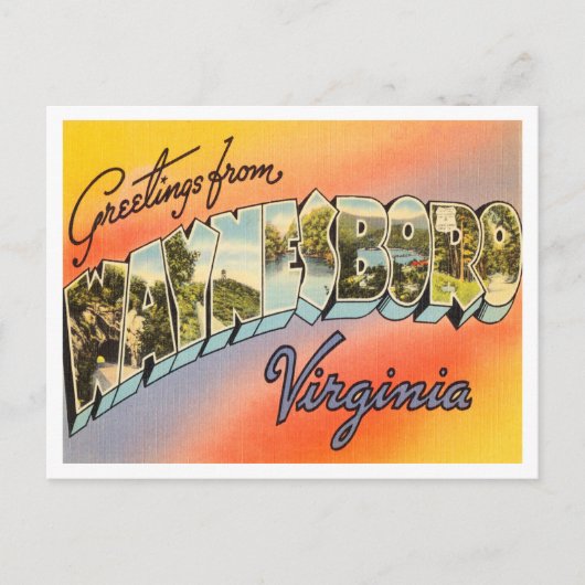 Grüße von Waynesboro, Virginia Vintage Travel Postkarte (Vorderseite)