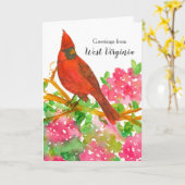 Grüße von West Virginia Kardinal Rhododendron Karte (Gelbe Blume)