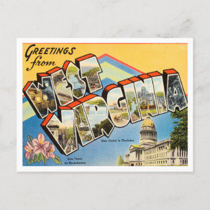 Grüße von West Virginia Vintage Travel Postkarte