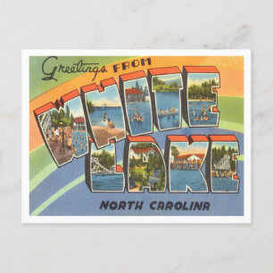 Grüße von White Lake, North Carolina Reise Postkarte