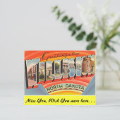 Grüße von Williston Postkarte (Stehend Vorderseite)