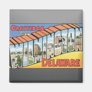 Grüße von Wilmington Delaware, Vintag Magnet