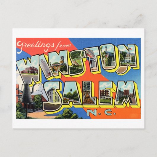 Grüße von Winston-Salem, North Carolina Postkarte (Vorderseite)