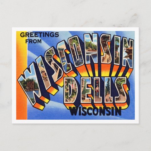Grüße von Wisconsin Dells, Wisconsin Travel Postkarte (Vorderseite)