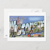 Grüße von Wisconsin Postkarte (Vorne/Hinten)