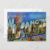 Grüße von Wisconsin WI USA Postkarte (Vorne/Hinten)