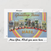 Grüße von Worcester, Massachusetts Postkarte (Vorne/Hinten)