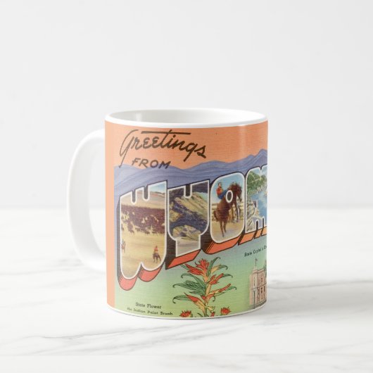 Grüße von Wyoming Kaffeetasse (Vorderseite Links)