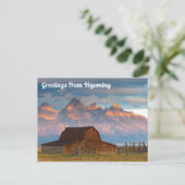 Grüße von Wyoming Postkarte (Stehend Vorderseite)