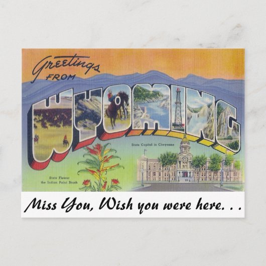 Grüße von Wyoming Postkarte (Vorderseite)
