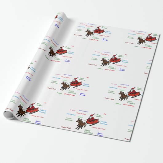 Grüße/ Weihnachtsmann Geschenkpapier (Ungerollt)