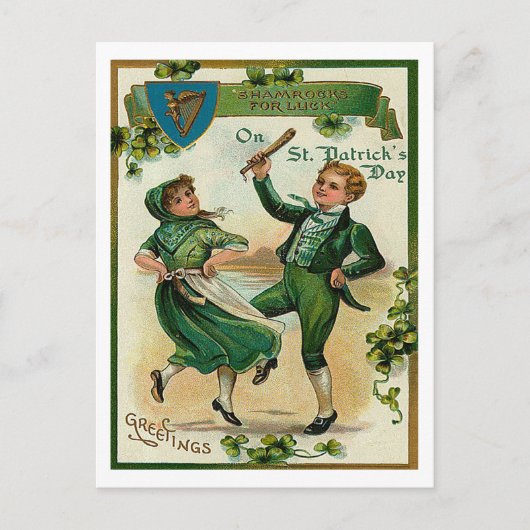 Grüße zum St. Patrick Postkarte (Vorderseite)