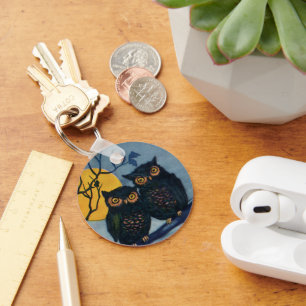 Grüße zum Vintage-Halloween, Eulen im Baum bei Mon Schlüsselanhänger