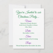 Grußeinladung zur Weihnachtszeit Rot und Weiß Einladung (Rückseite)