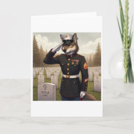 Grüßender Marine Corps Wolf  Feiertagskarte