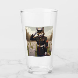 grüßender Marine Corps Wolf  Glas