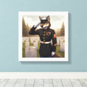 Grüßender Marine Corps Wolf Leinwanddruck (Insitu (Holzboden))