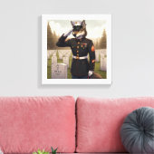 Grüßender Marine Corps Wolf Leinwanddruck (Insitu (Wohnzimmer))