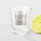 grüßender Marine Corps Wolf  Schnapsglas (Rückseite)