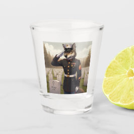 grüßender Marine Corps Wolf  Schnapsglas