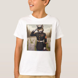 grüßender Marine Corps Wolf  T-Shirt