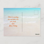 Grußgetränke am Strand zum neuen Jahr Postkarte (Rückseite)