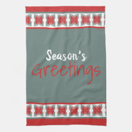 Grußhandtuch für die Urlaubssaison mit Aquamarinen Geschirrtuch