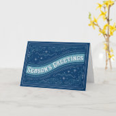 Grußkarte 2020 der Jahreszeit | Blau Karte (Gelbe Blume)