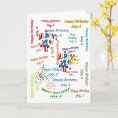 Grußkarte 4. Juli, Geburtstag Karte (Gelbe Blume)