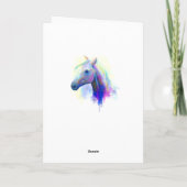 Grußkarte, Abstraktes mehrfarbiges Kopfpferd Karte (Rückseite)
