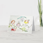 Grußkarte - Alberne kleine Birdies Karte (Vorderseite)