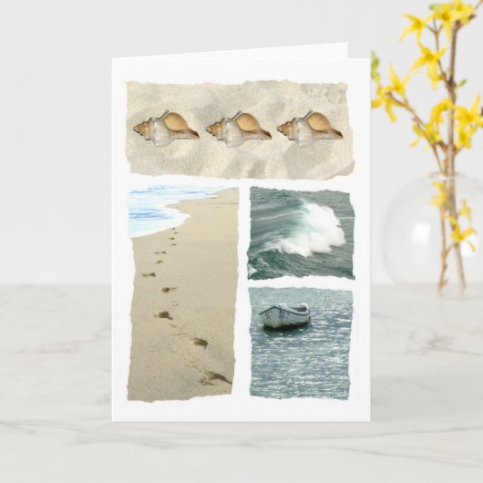 Grußkarte am Küstenmeer Karte (Gelbe Blume)