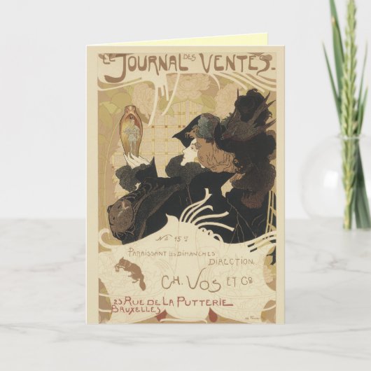 Grußkarte Art Nouveau Journal Karte (Vorderseite)