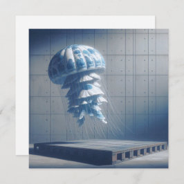 Grußkarte aus Blauem Porzellan Mitteilungskarte