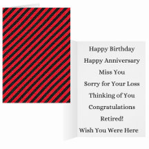 Grußkarte aus dünnen schwarzen und roten Streifen