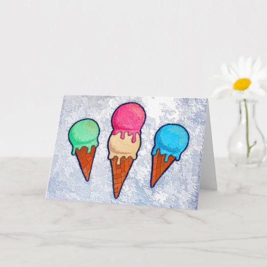 Grußkarte aus Eiscreme Karte (Kleine Pflanze)