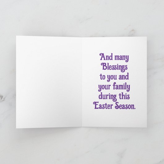 Grußkarte aus festem Glas - Ostergel Karte (Innenseite)