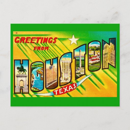 Grußkarte aus Houston, Texas Postkarte (Vorderseite)
